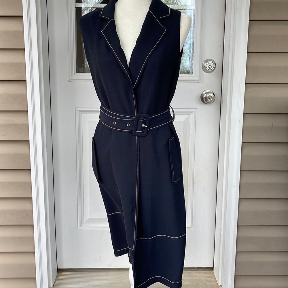 Navy Vest with white outline